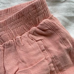 Coral Linen Shorts